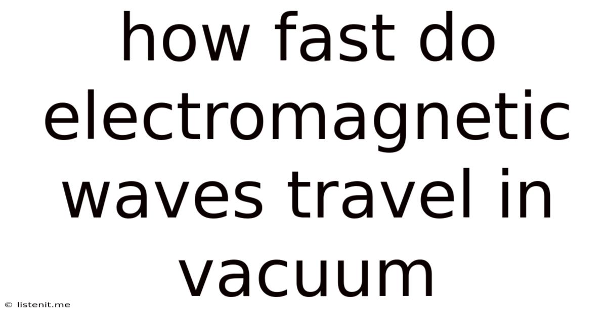 How Fast Do Electromagnetic Waves Travel In Vacuum