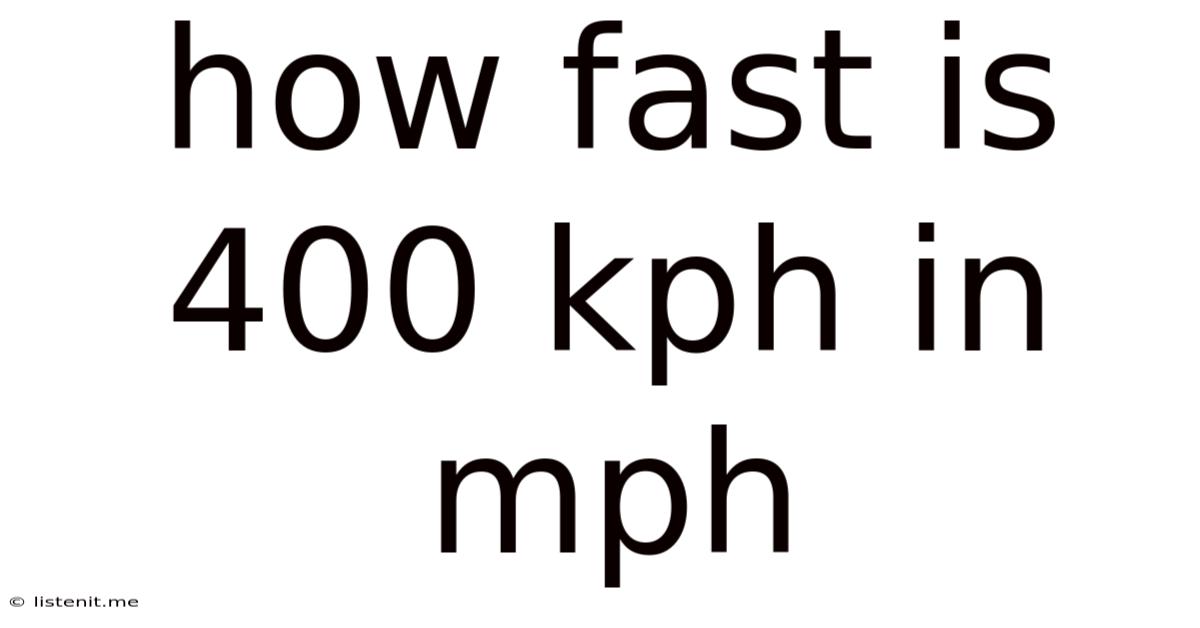 How Fast Is 400 Kph In Mph