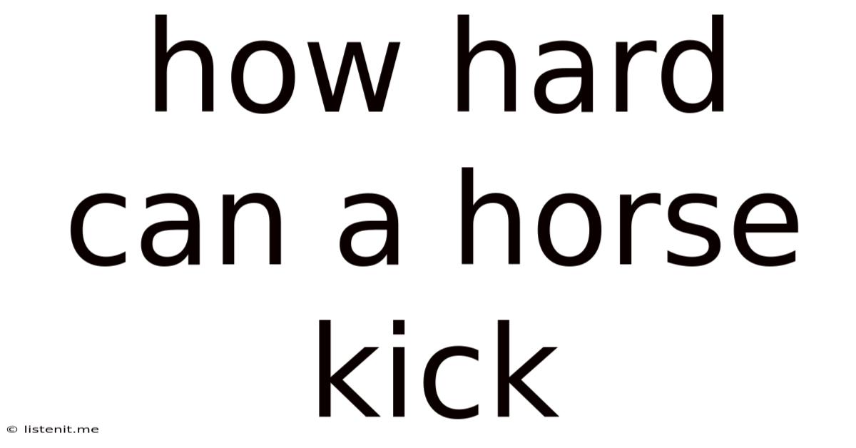 How Hard Can A Horse Kick