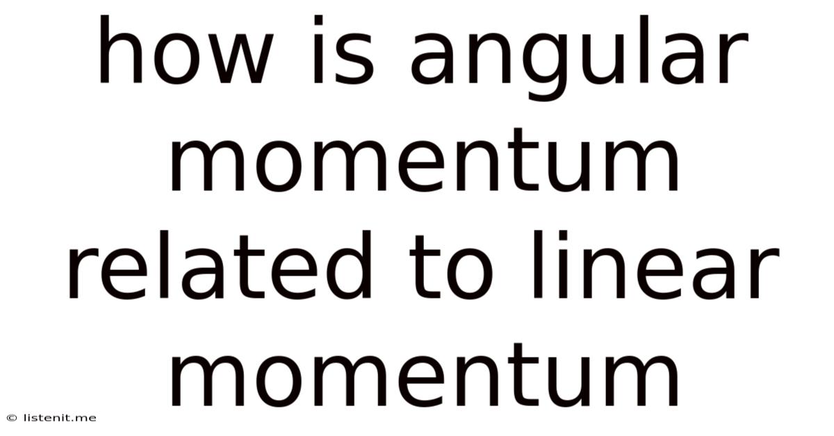 How Is Angular Momentum Related To Linear Momentum