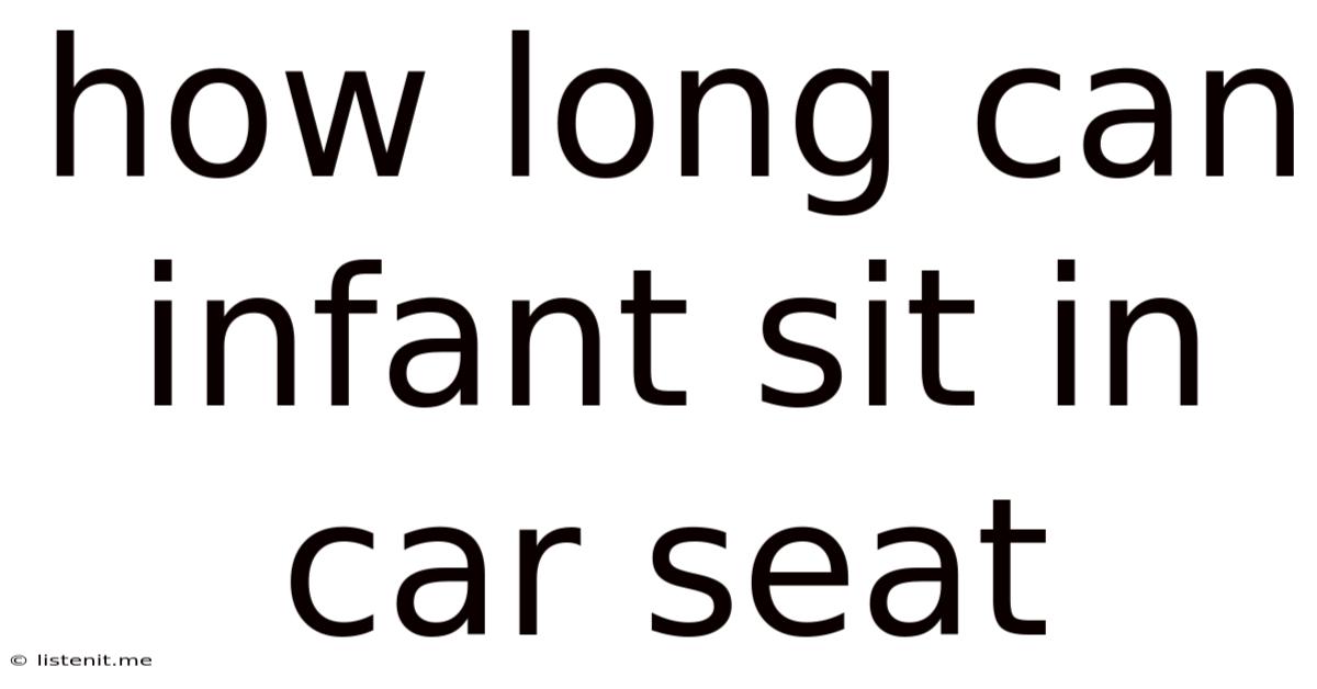How Long Can Infant Sit In Car Seat