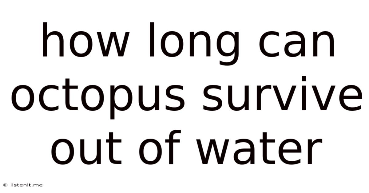 How Long Can Octopus Survive Out Of Water