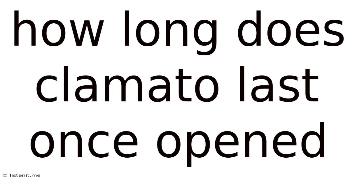How Long Does Clamato Last Once Opened
