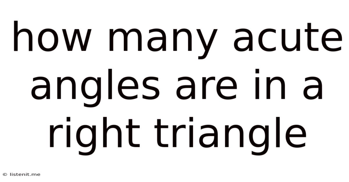 How Many Acute Angles Are In A Right Triangle