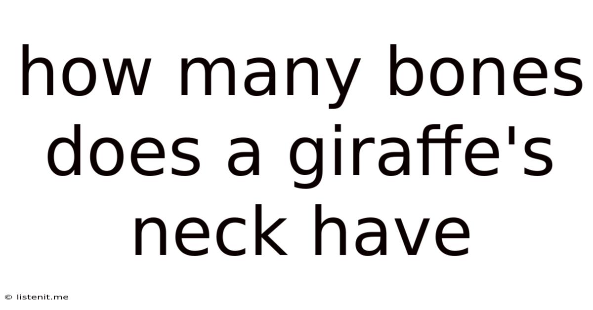 How Many Bones Does A Giraffe's Neck Have