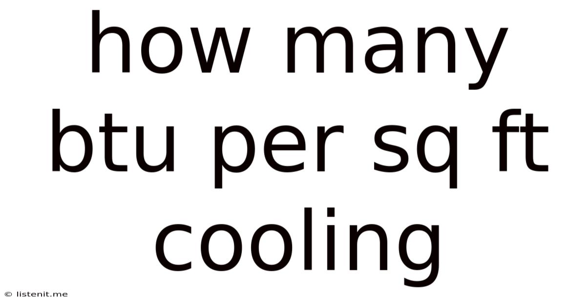 How Many Btu Per Sq Ft Cooling