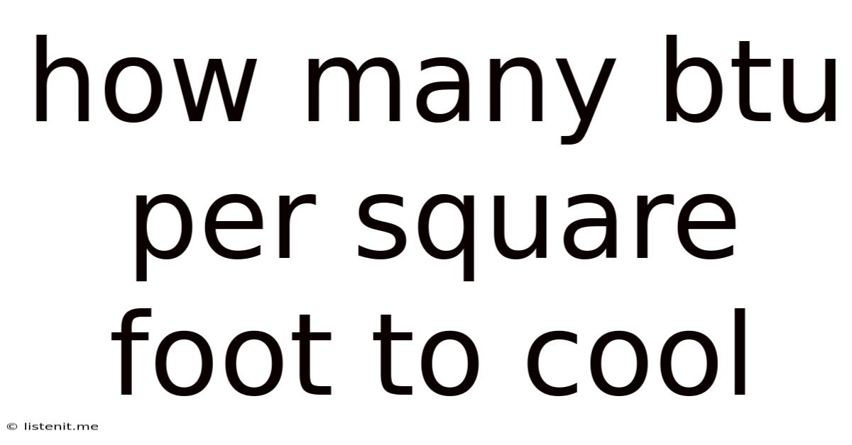 How Many Btu Per Square Foot To Cool