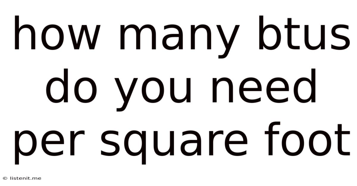 How Many Btus Do You Need Per Square Foot