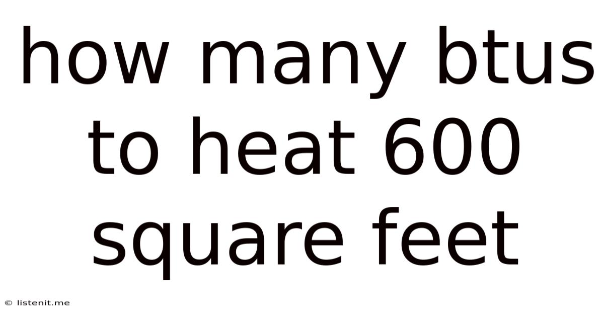 How Many Btus To Heat 600 Square Feet