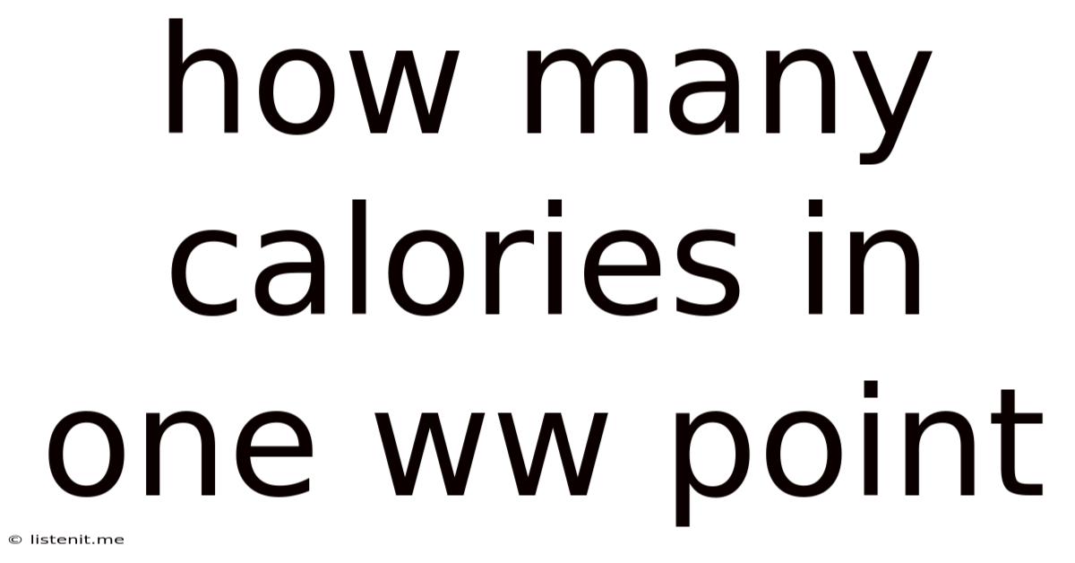 How Many Calories In One Ww Point