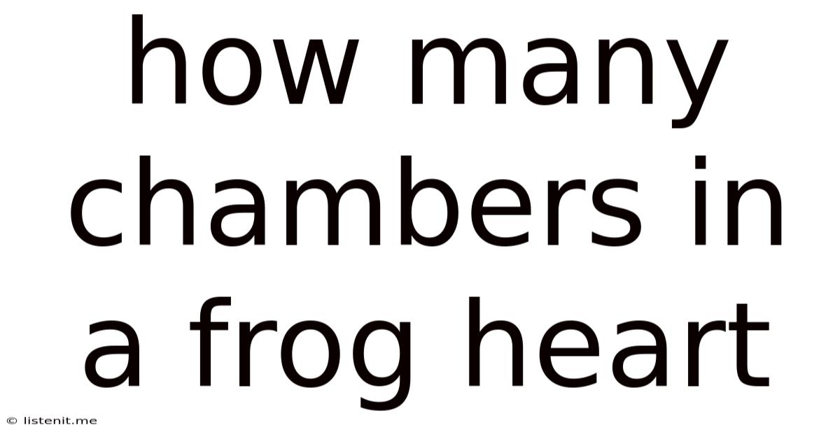 How Many Chambers In A Frog Heart