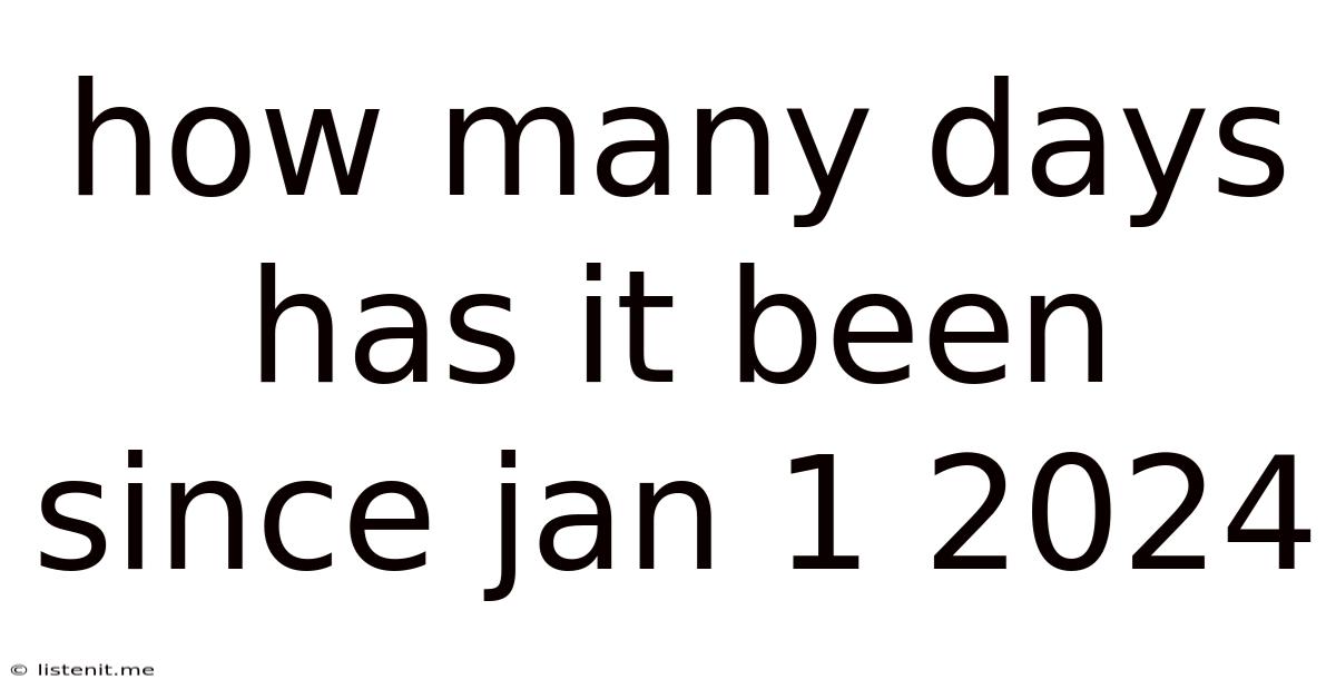 How Many Days Has It Been Since Jan 1 2024