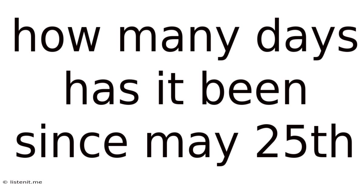How Many Days Has It Been Since May 25th