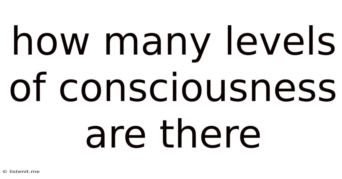 How Many Levels Of Consciousness Are There