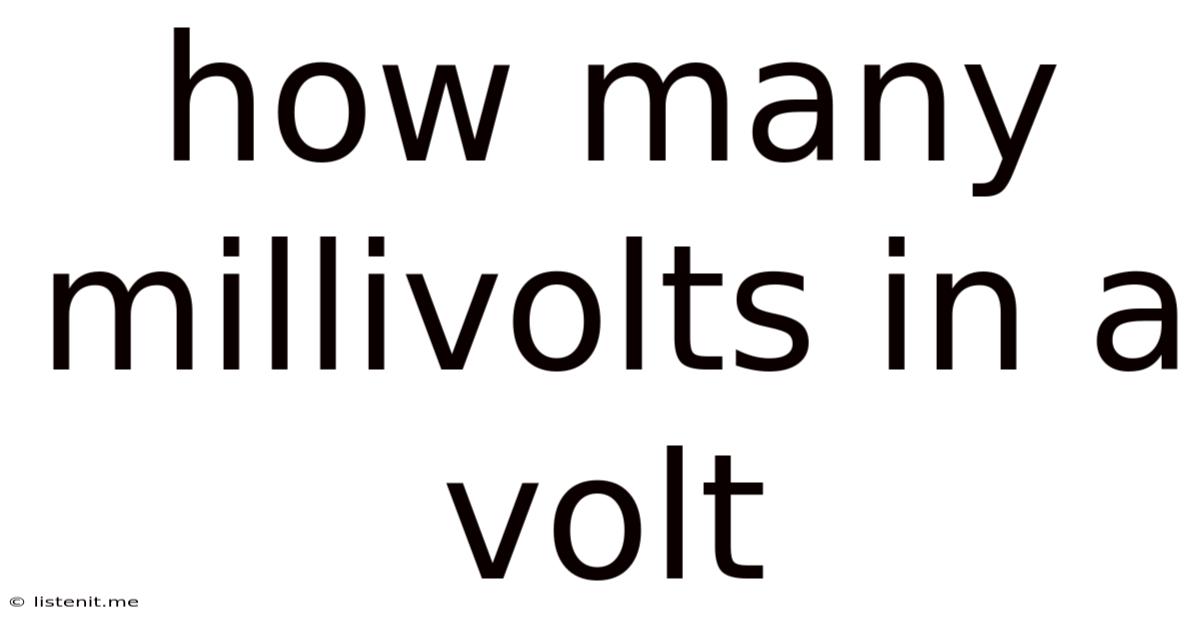 How Many Millivolts In A Volt