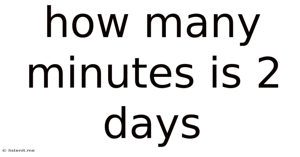 How Many Minutes Is 2 Days