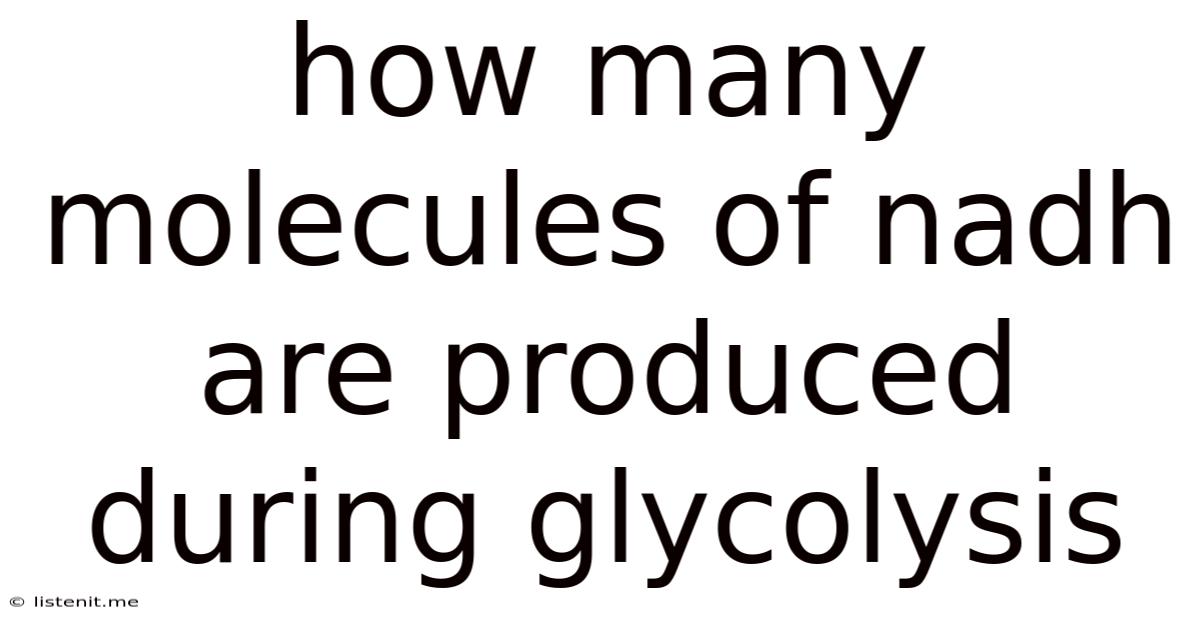 How Many Molecules Of Nadh Are Produced During Glycolysis