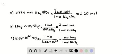 How Many Moles Of Ions Are In Of