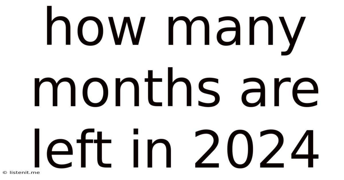 How Many Months Are Left In 2024