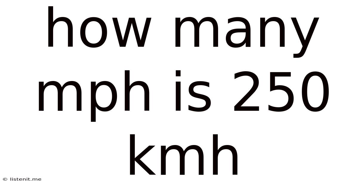 How Many Mph Is 250 Kmh