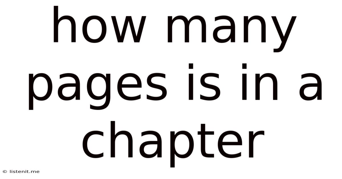 How Many Pages Is In A Chapter