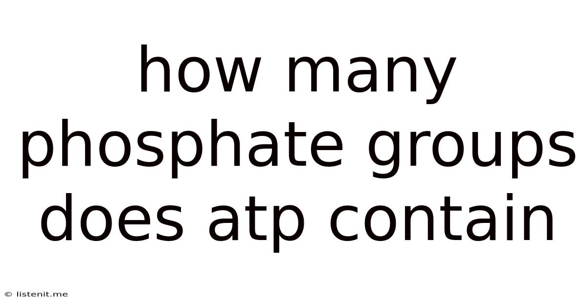 How Many Phosphate Groups Does Atp Contain