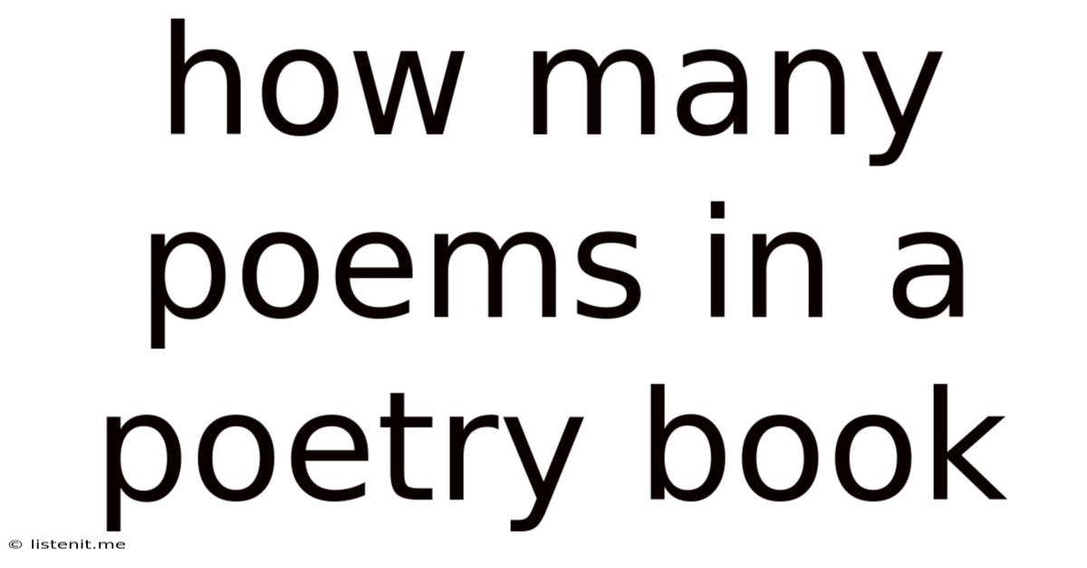 How Many Poems In A Poetry Book