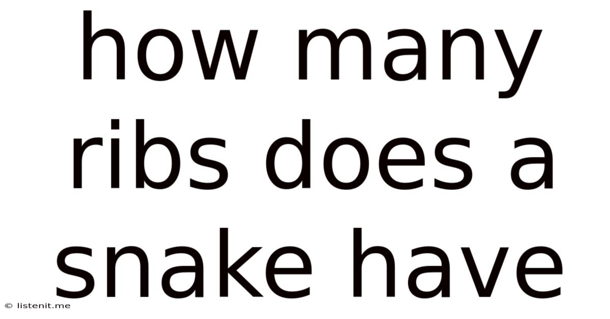 How Many Ribs Does A Snake Have