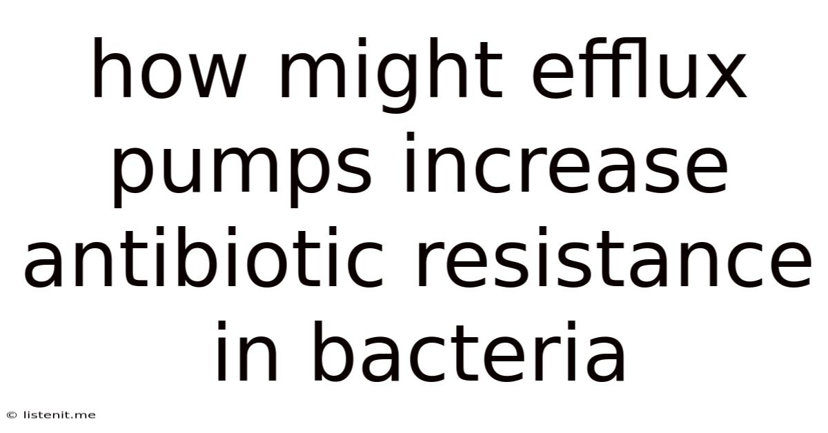 How Might Efflux Pumps Increase Antibiotic Resistance In Bacteria
