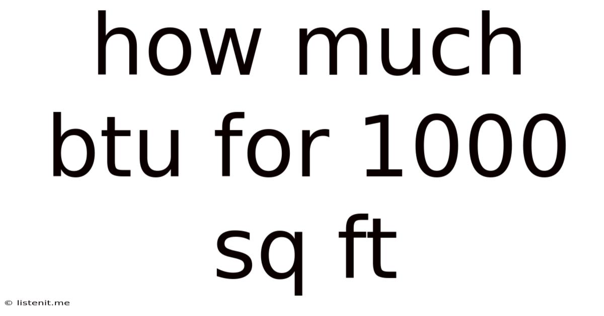How Much Btu For 1000 Sq Ft