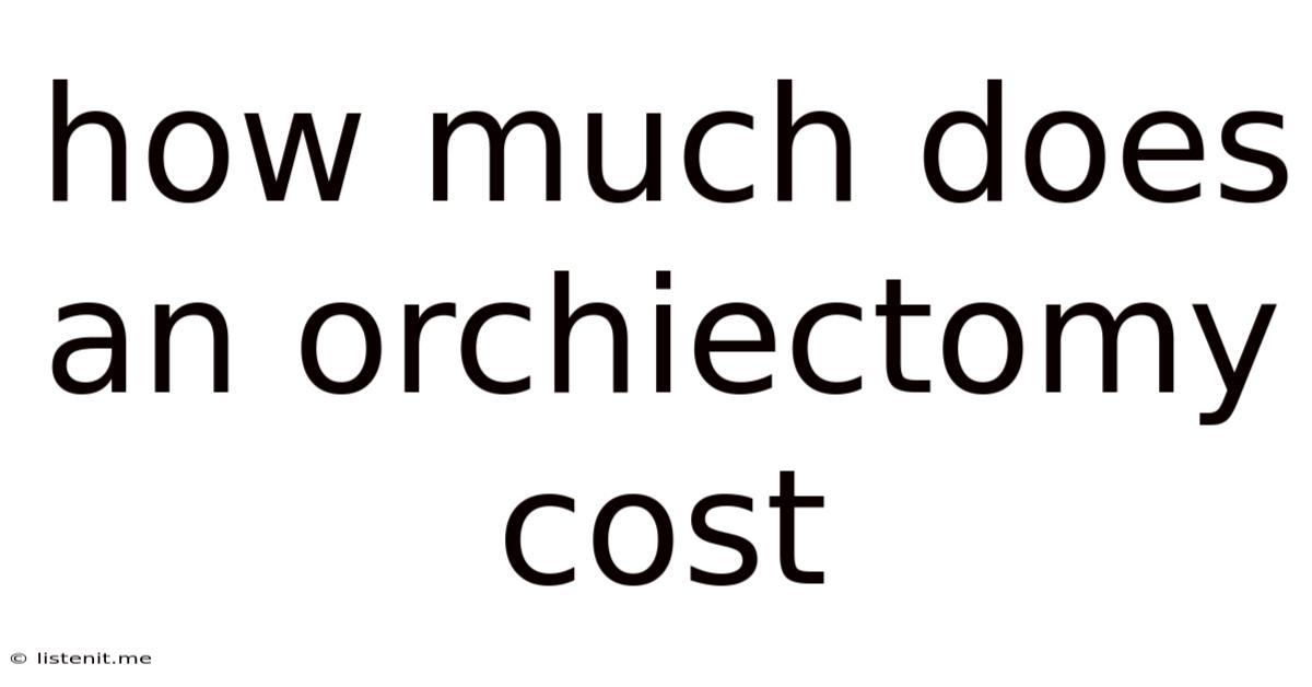 How Much Does An Orchiectomy Cost