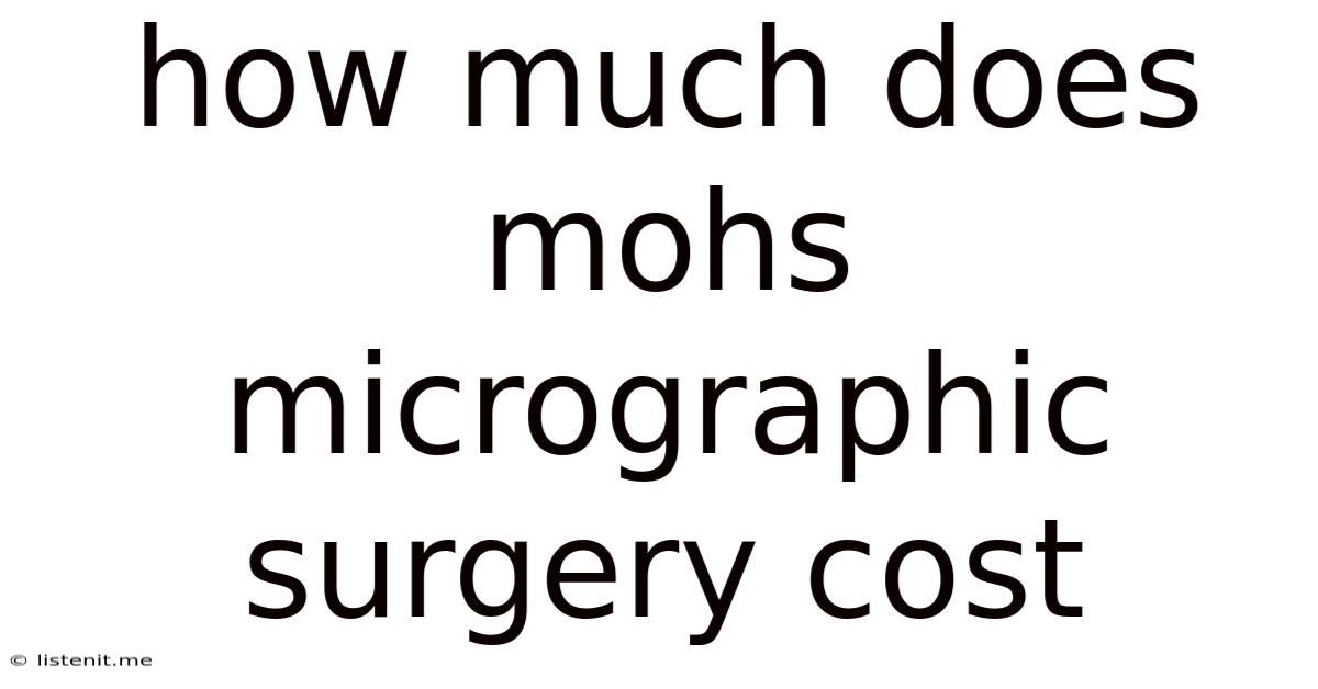 How Much Does Mohs Micrographic Surgery Cost