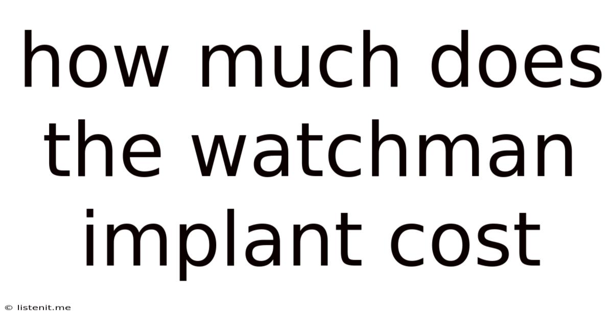 How Much Does The Watchman Implant Cost