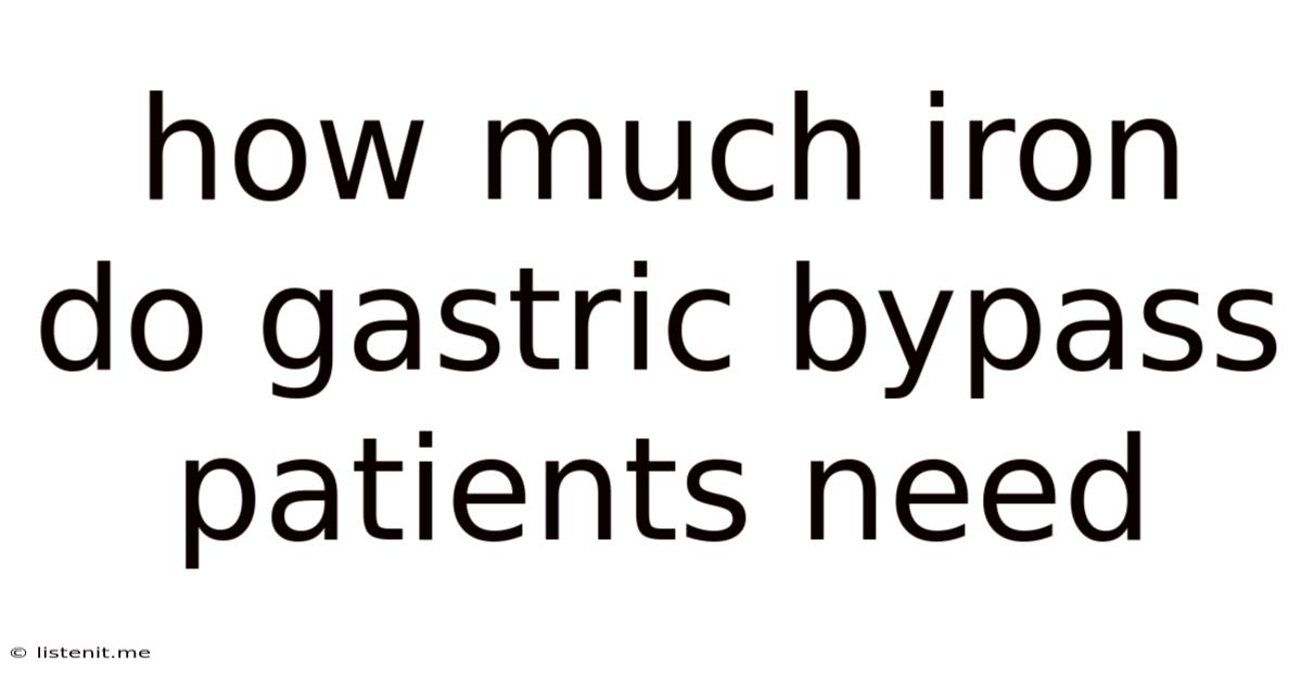 How Much Iron Do Gastric Bypass Patients Need