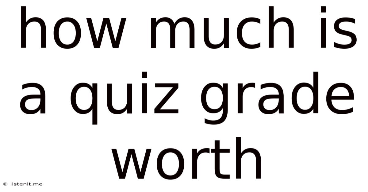 How Much Is A Quiz Grade Worth