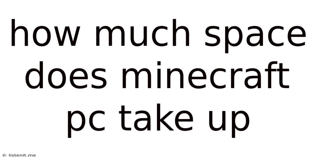 How Much Space Does Minecraft Pc Take Up