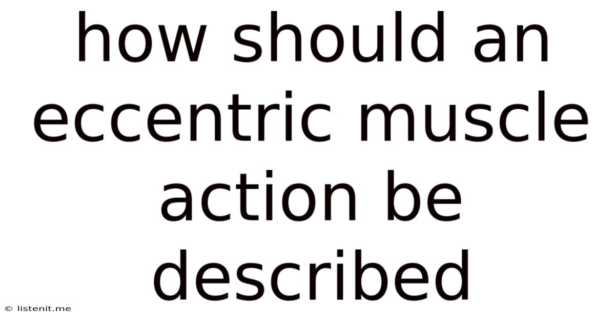 How Should An Eccentric Muscle Action Be Described