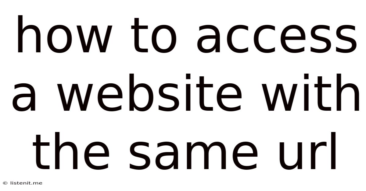 How To Access A Website With The Same Url