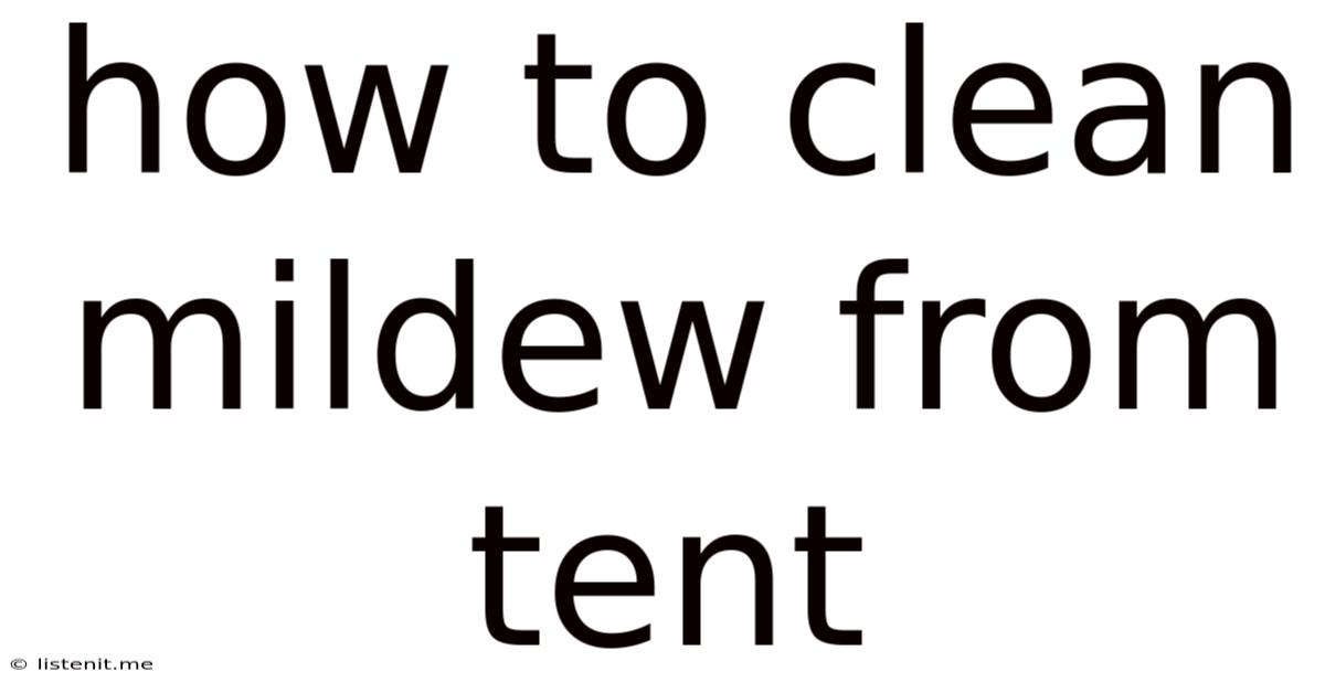 How To Clean Mildew From Tent