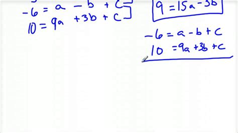 How To Find A Quadratic Equation From 3 Points