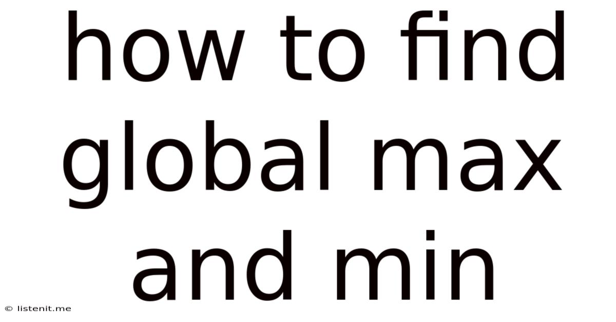 How To Find Global Max And Min