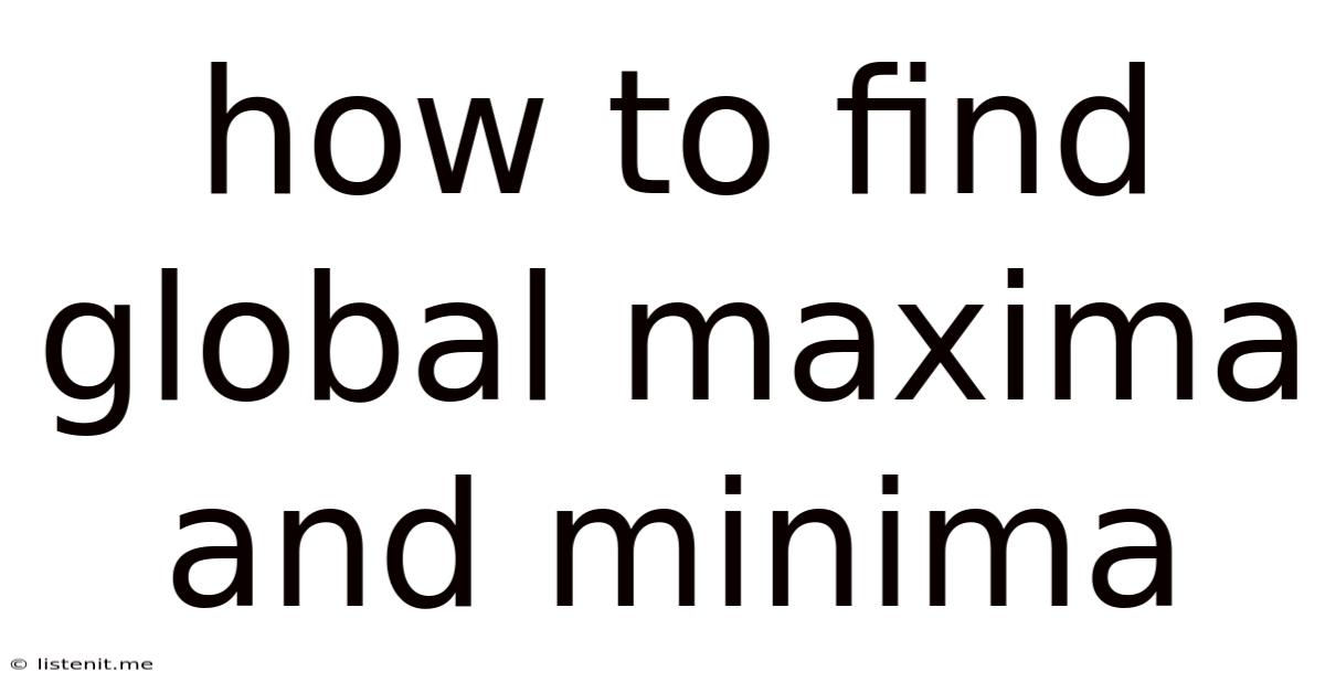 How To Find Global Maxima And Minima