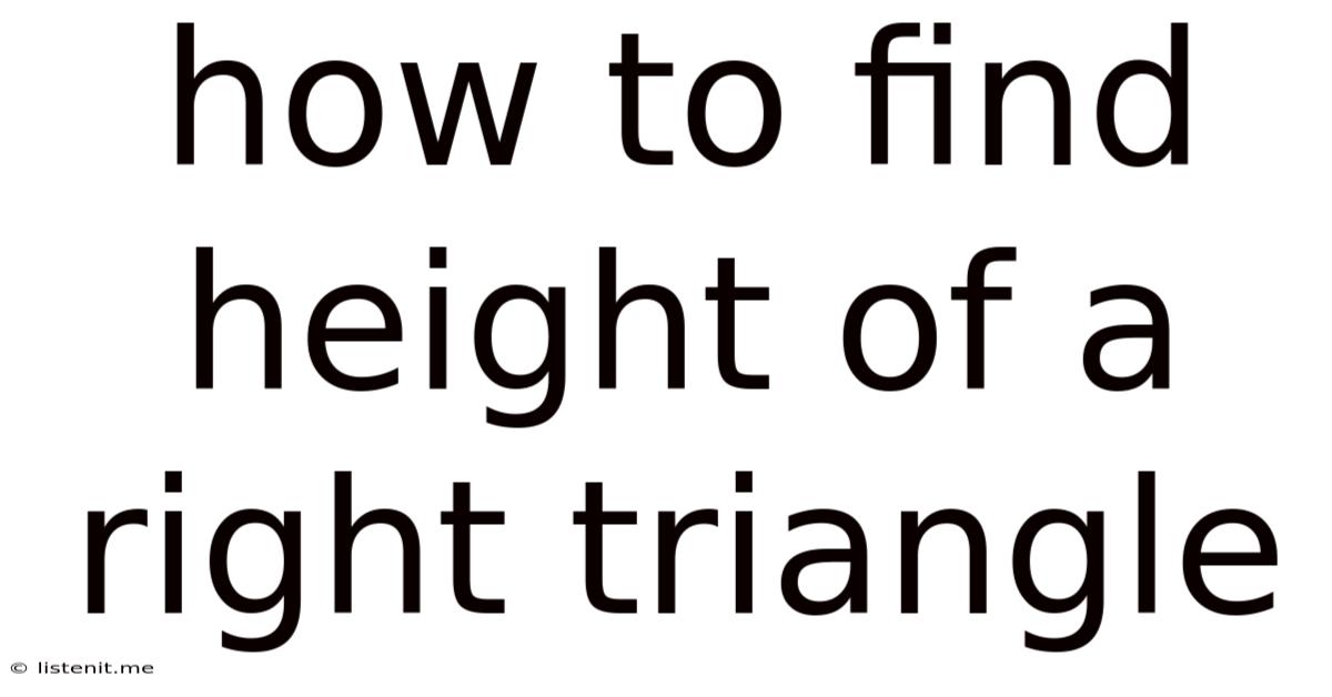 How To Find Height Of A Right Triangle