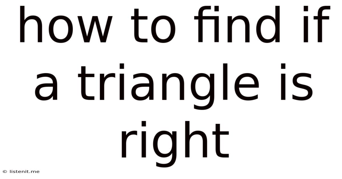 How To Find If A Triangle Is Right