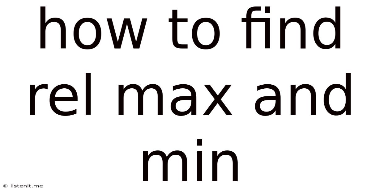 How To Find Rel Max And Min