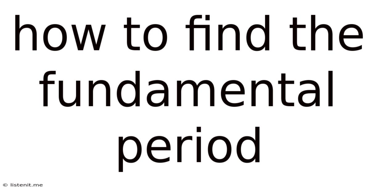 How To Find The Fundamental Period