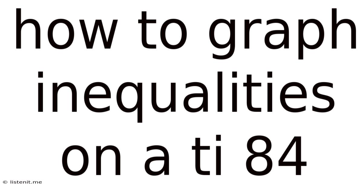 How To Graph Inequalities On A Ti 84