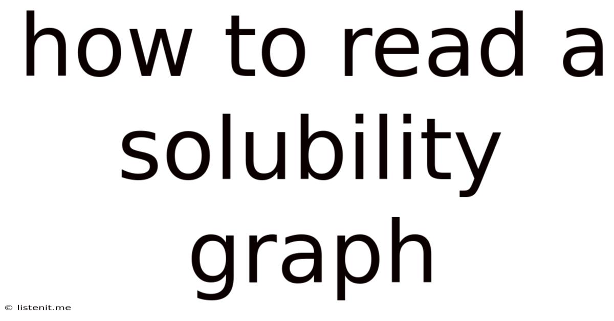 How To Read A Solubility Graph