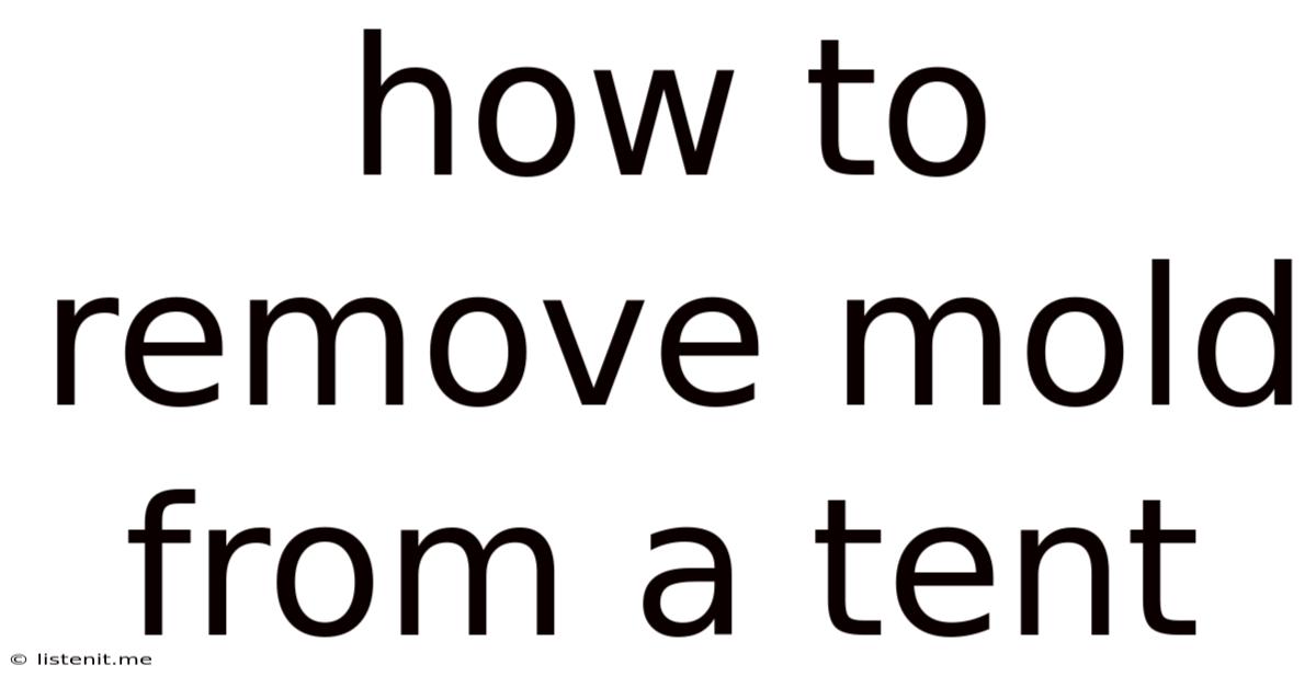 How To Remove Mold From A Tent