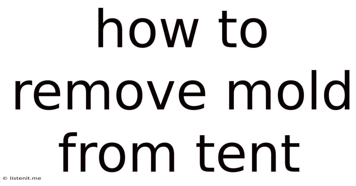 How To Remove Mold From Tent